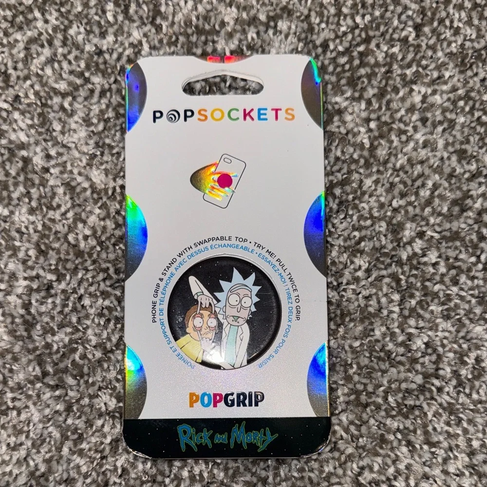 PopSocket Rick and Morty Phone Grip - Black and Multicolor